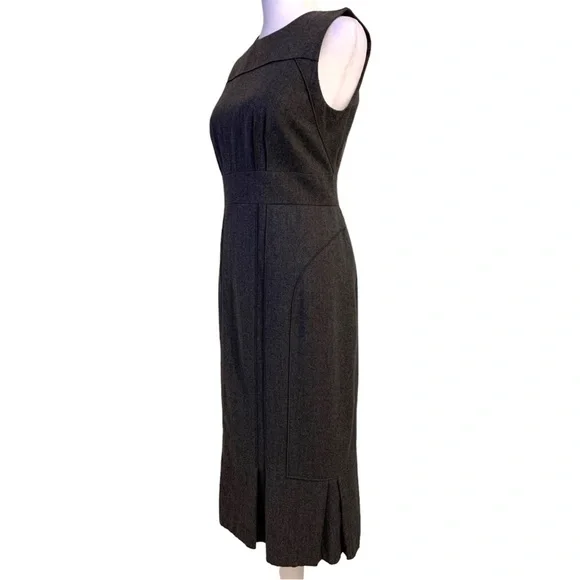 Magaschoni | NWOT Sleeveless Midi Sheath Dress in Charcoal Gray Size 2 - Picture 9 of 16